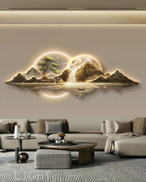 Wealth Stream Lounge Wall Decor