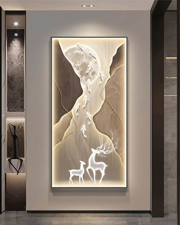 Illuminated Gem Vertical Corridor Art