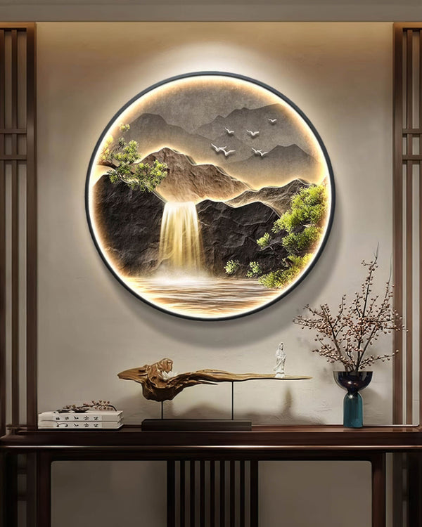 Abundant Rivers Luxury Circle Wall Art