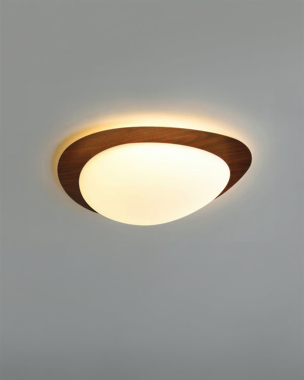 Scandinavian Pebble Wood Grain Ceiling Light