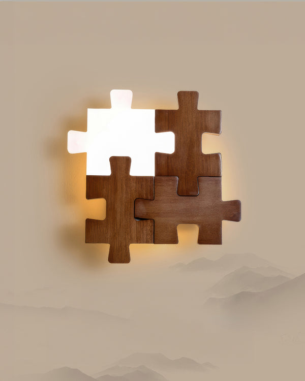 Nordic Wood Puzzles Light LED Wall Sconce Lamp