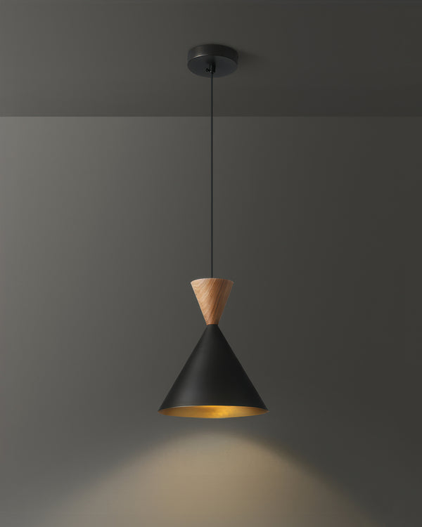 Modern Simplicity Walnut Bedside Pendant Lamp